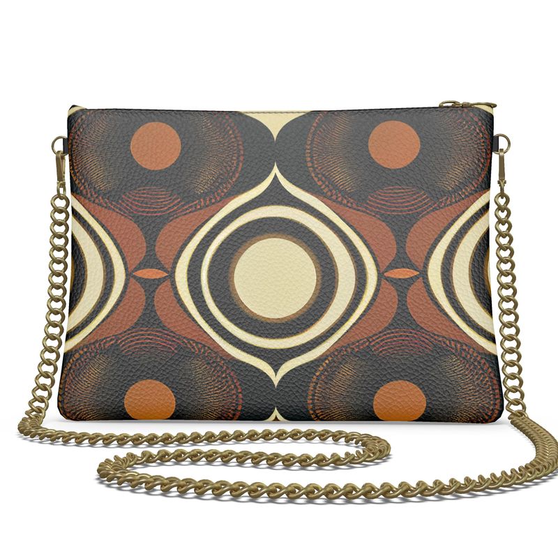 Vampire Art Grunge Sixties Brown Crossbody Bag With Chain