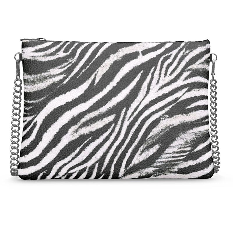 Vampire Art Grunge Zebra Crossbody Bag With Chain