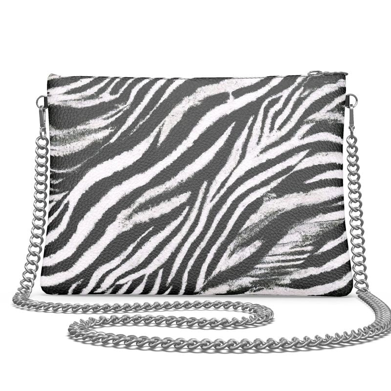 Vampire Art Grunge Zebra Crossbody Bag With Chain