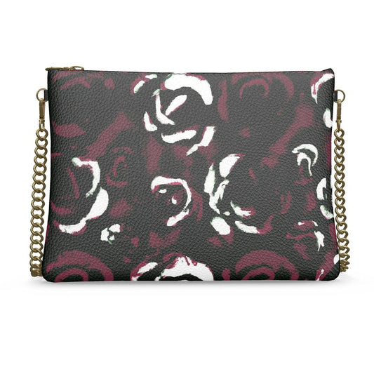 Vampire Art Grunge Contrast Roses Crossbody Bag With Chain