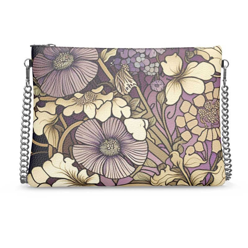 Vampire Art Retro Cottagecore Lavender Crossbody Bag With Chain