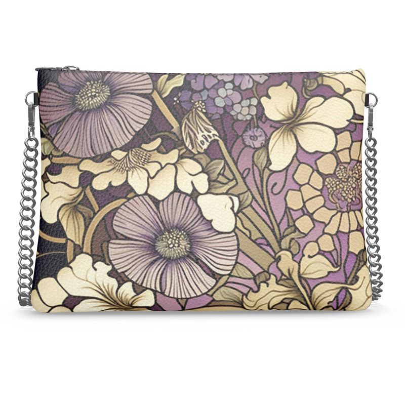 Vampire Art Retro Cottagecore Lavender Crossbody Bag With Chain