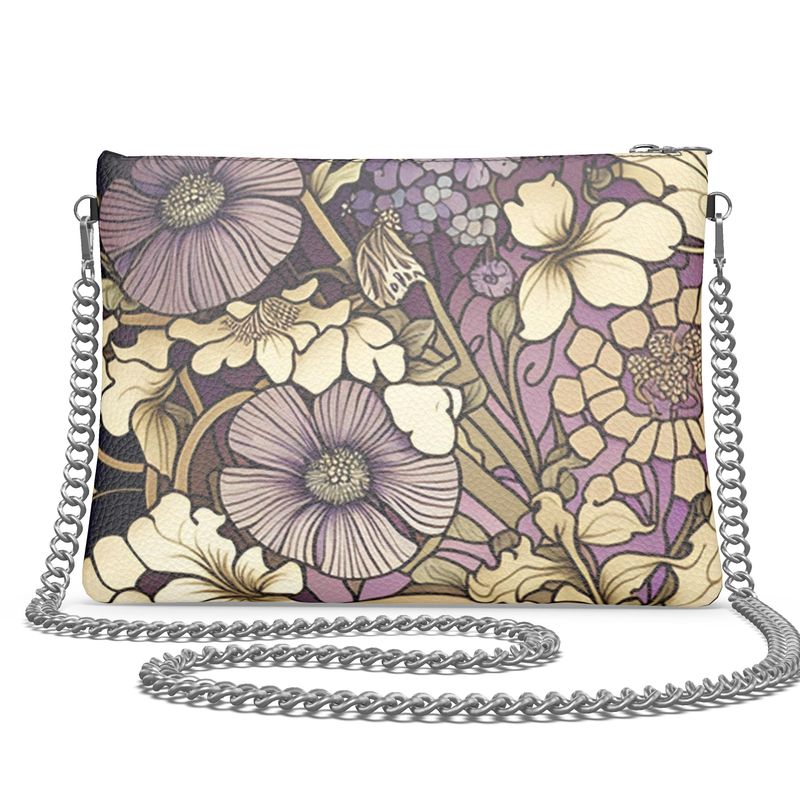 Vampire Art Retro Cottagecore Lavender Crossbody Bag With Chain