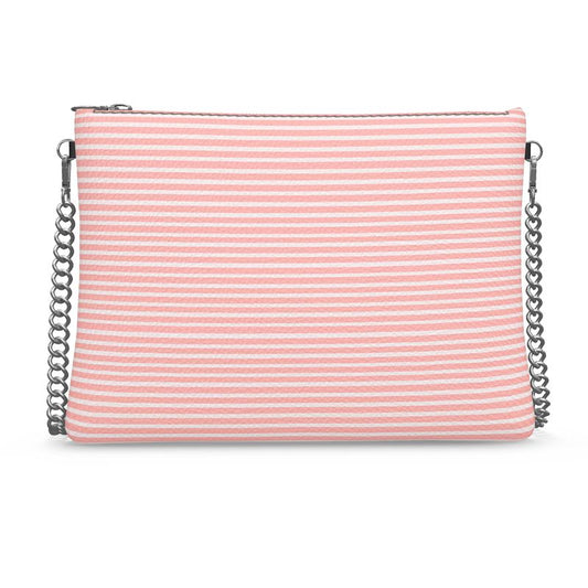 Vampire Art Grunge Chic Coral Pink Preppy Crossbody Bag with Chain