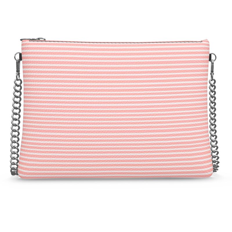 Vampire Art Grunge Chic Coral Pink Preppy Crossbody Bag with Chain