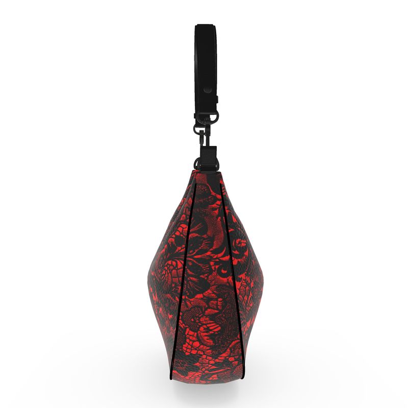 Vampire Art Red Devil Victorian Lace Curve Hobo Bag