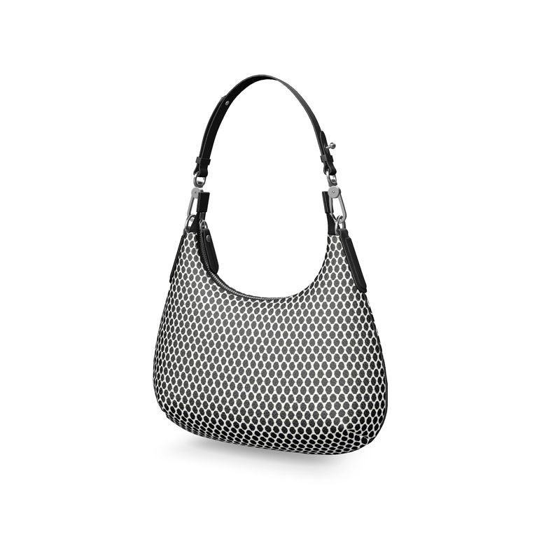 Vampire Art Grunge Victorian Retro Black & White Dots Mini Curve Bag