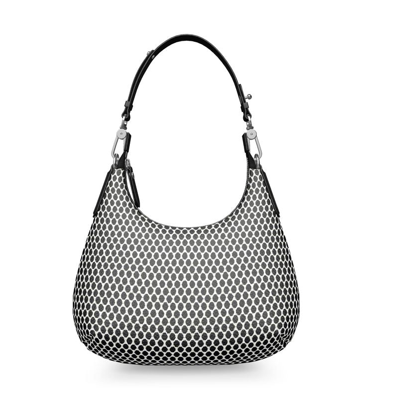 Vampire Art Grunge Victorian Retro Black & White Dots Mini Curve Bag