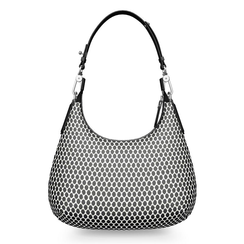 Vampire Art Grunge Victorian Retro Black & White Dots Mini Curve Bag