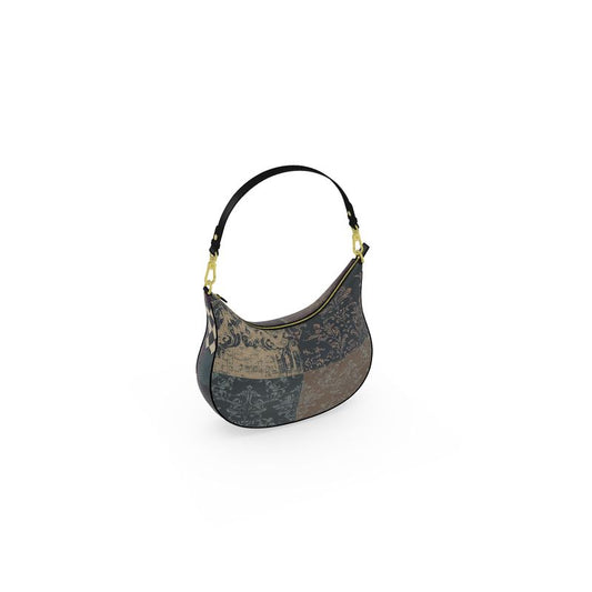 Vampire Art Grunge Patchwork Curve Hobo Bag - Double Brocade