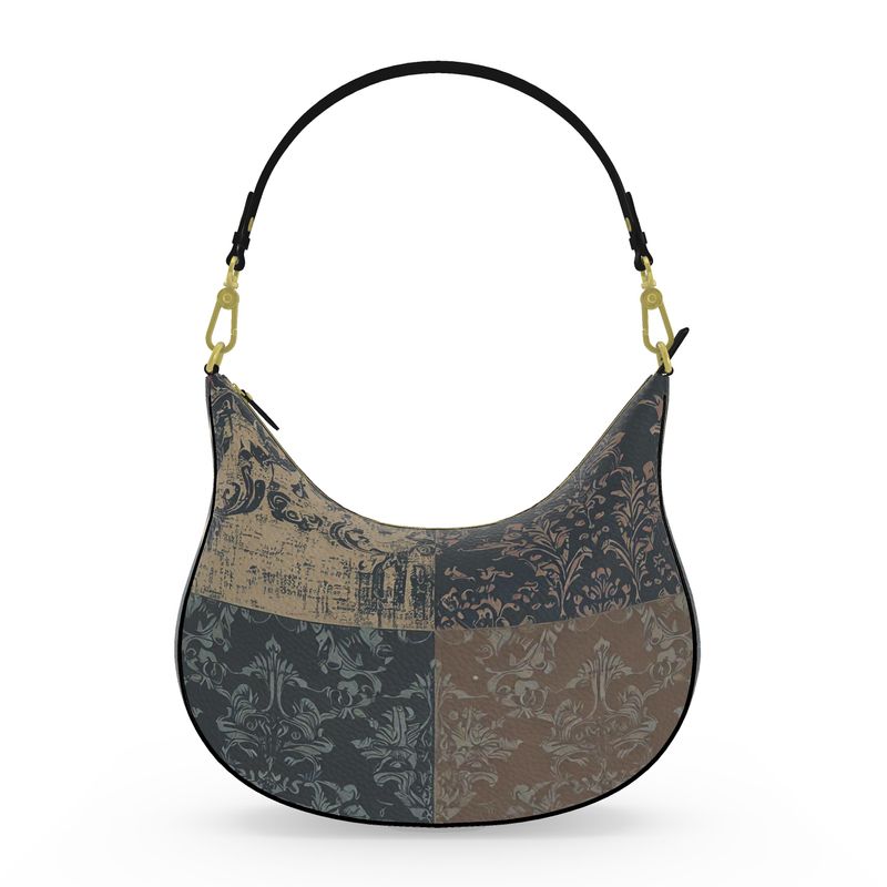 Vampire Art Grunge Patchwork Curve Hobo Bag - Double Brocade