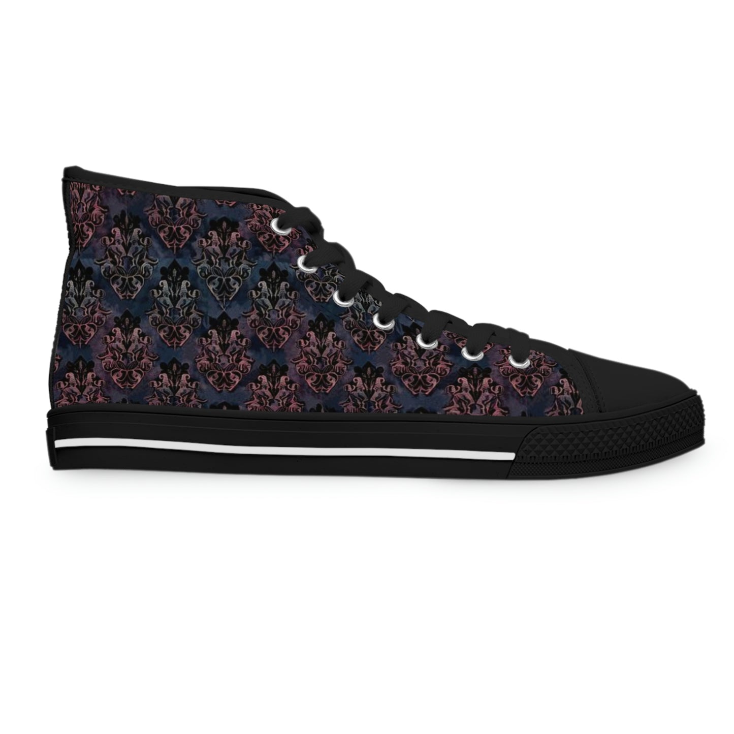 Women's Grunge High Top Sneakers - Goth Damask