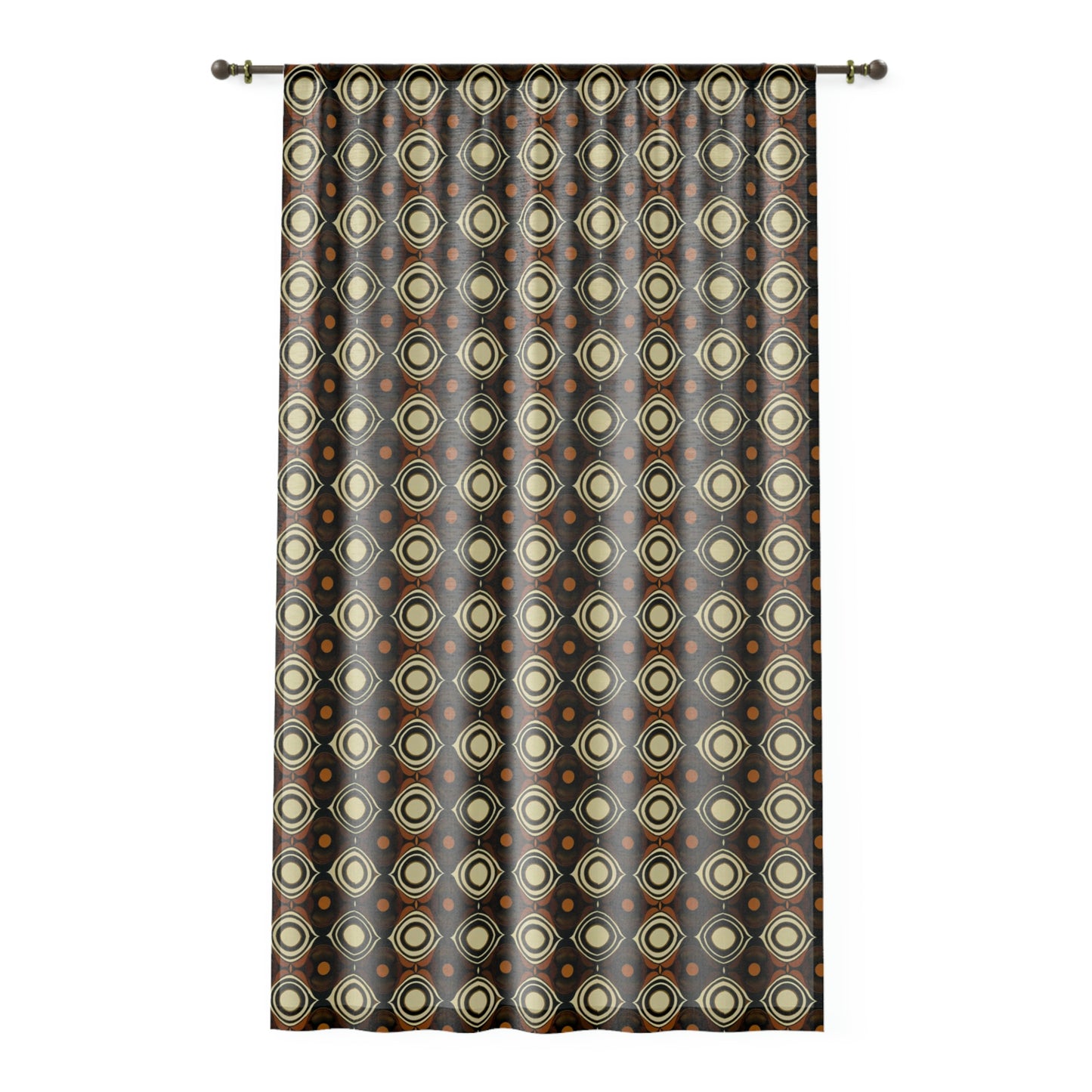 Vampire Art Grunge Window Curtain - Sixties Brown