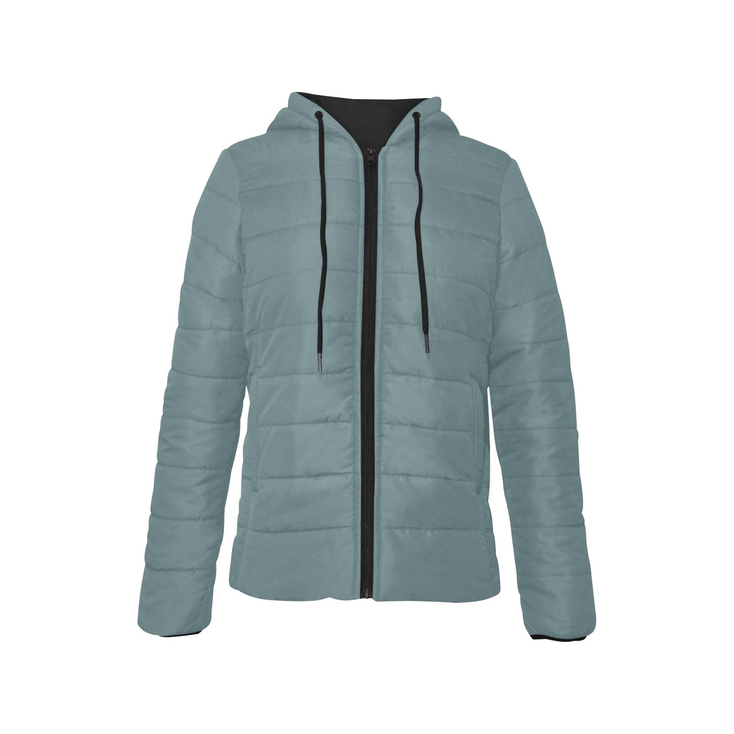 Vampire Art Grunge Essentials Women's Padded Hooded Jacket - Dusty Teal