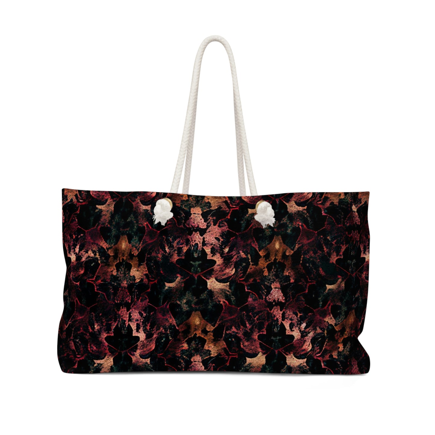 Vampire Art Grunge Weekender Beach Bag - Black Damask