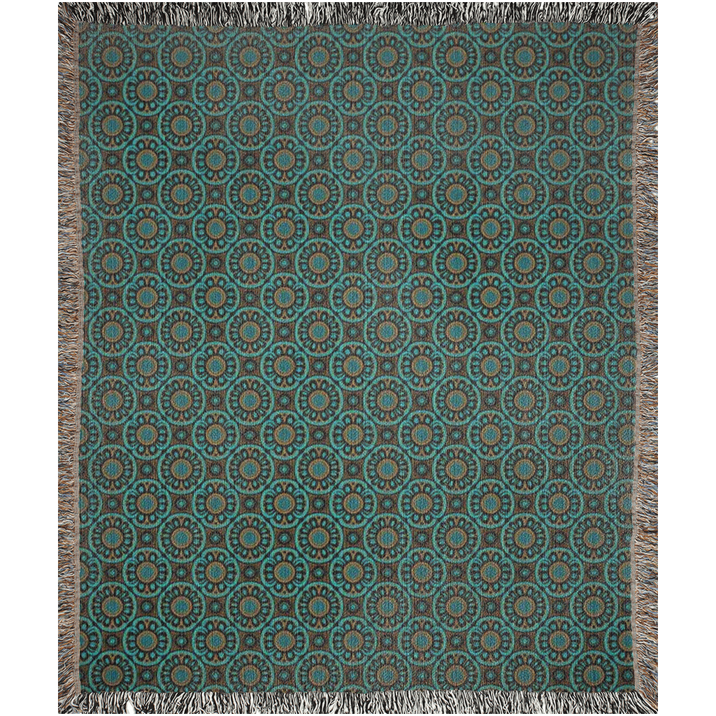 Vampire Art Grunge Premium 100% Cotton Soft Woven Blankets/Throws - Sixties Teal Wheel