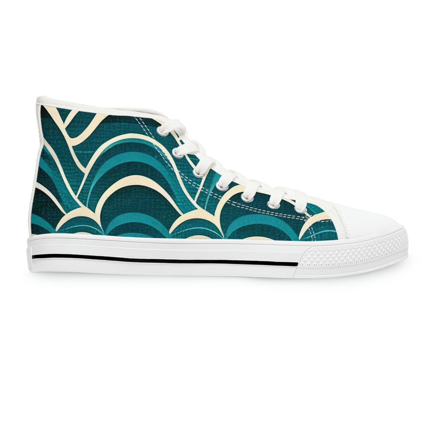 Women's Grunge High Top Sneakers - Waves