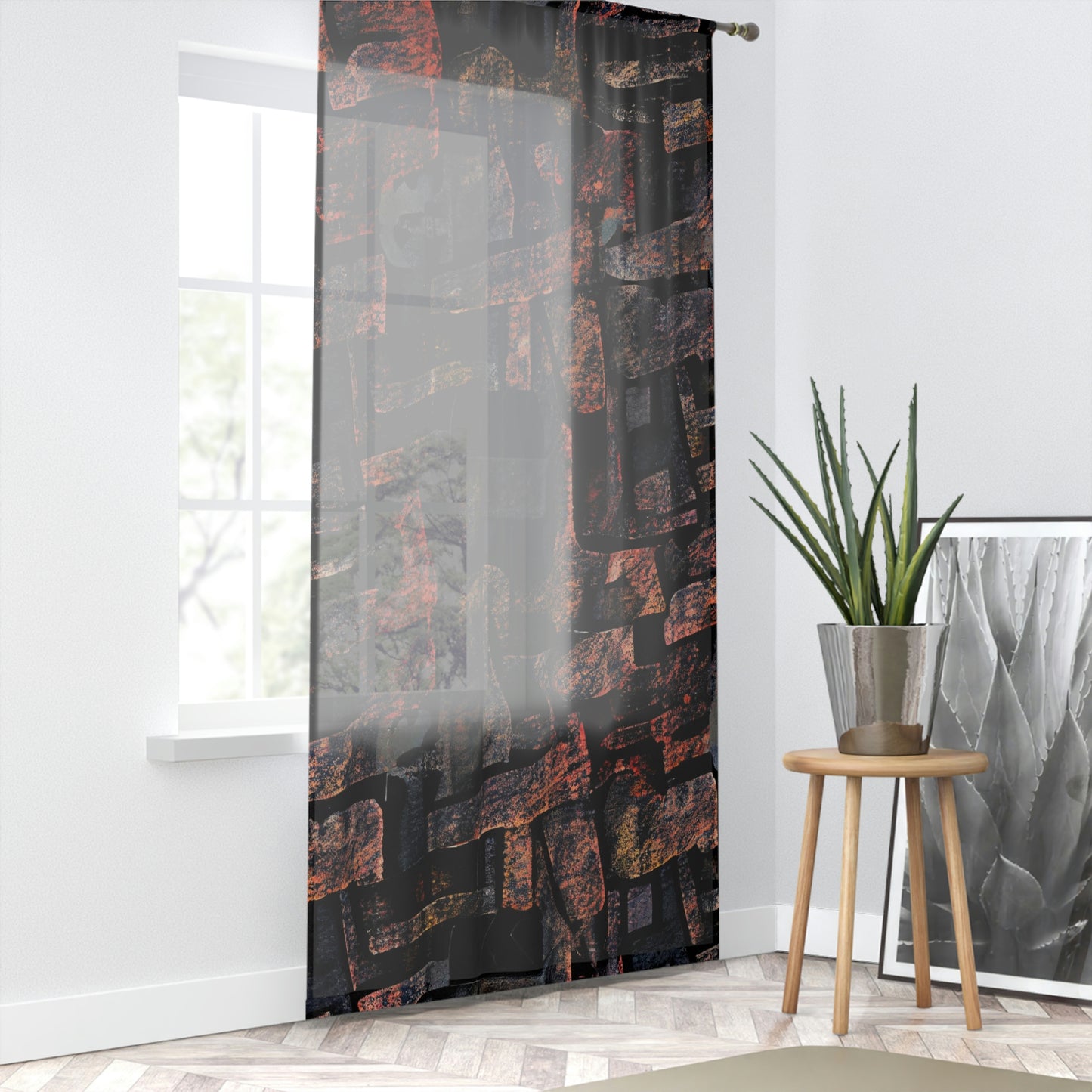 Vampire Art Grunge Window Curtain - Bricks