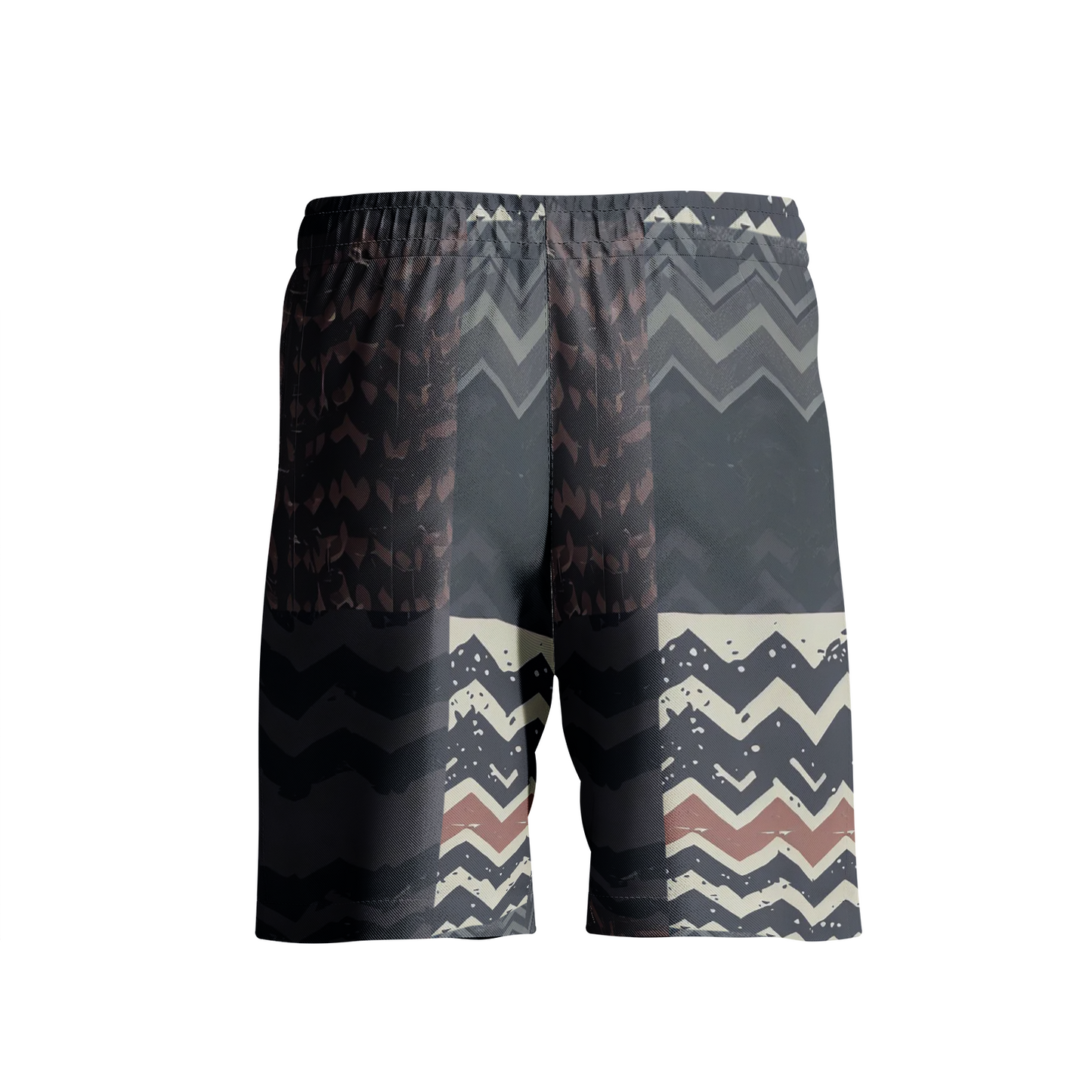 Vampire Art Grunge Patchwork Men's Beach Shorts - Herringbone and Chains