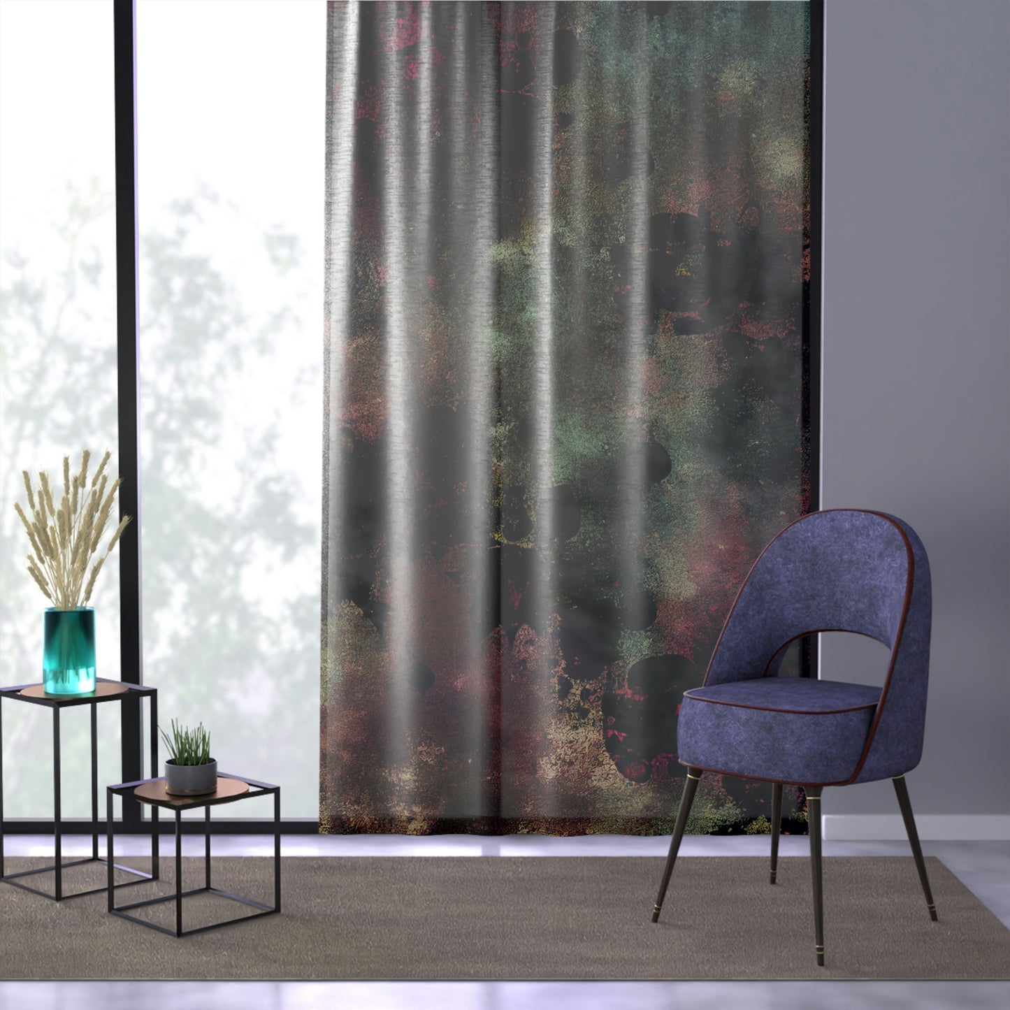 Vampire Art Grunge Window Curtain - Clouds