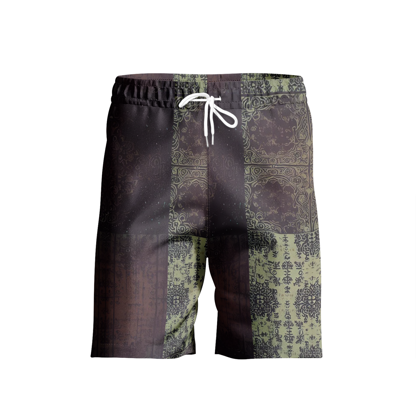 Vampire Art Grunge Patchwork Men's Beach Shorts - Dark Seattle