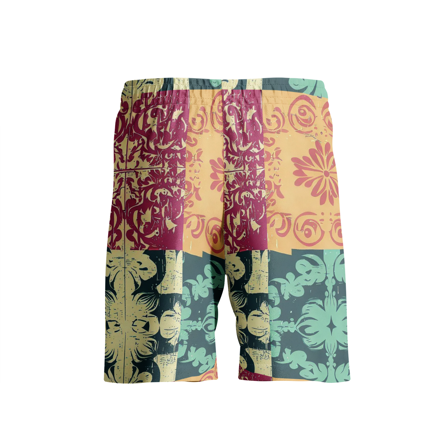 Vampire Art Grunge Patchwork Men's Beach Shorts - Colourful Seattle