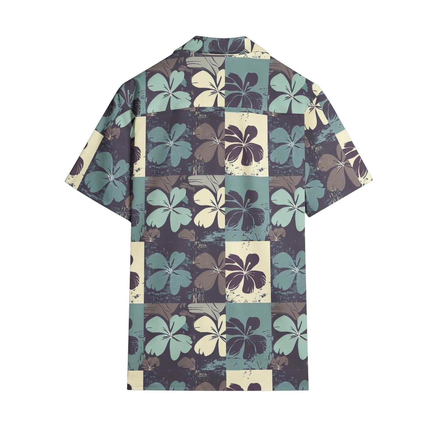 Vampire Art Retro Surf Patchwork Men's Short Sleeve 100% Premium Cotton Shirt - Brown Flower