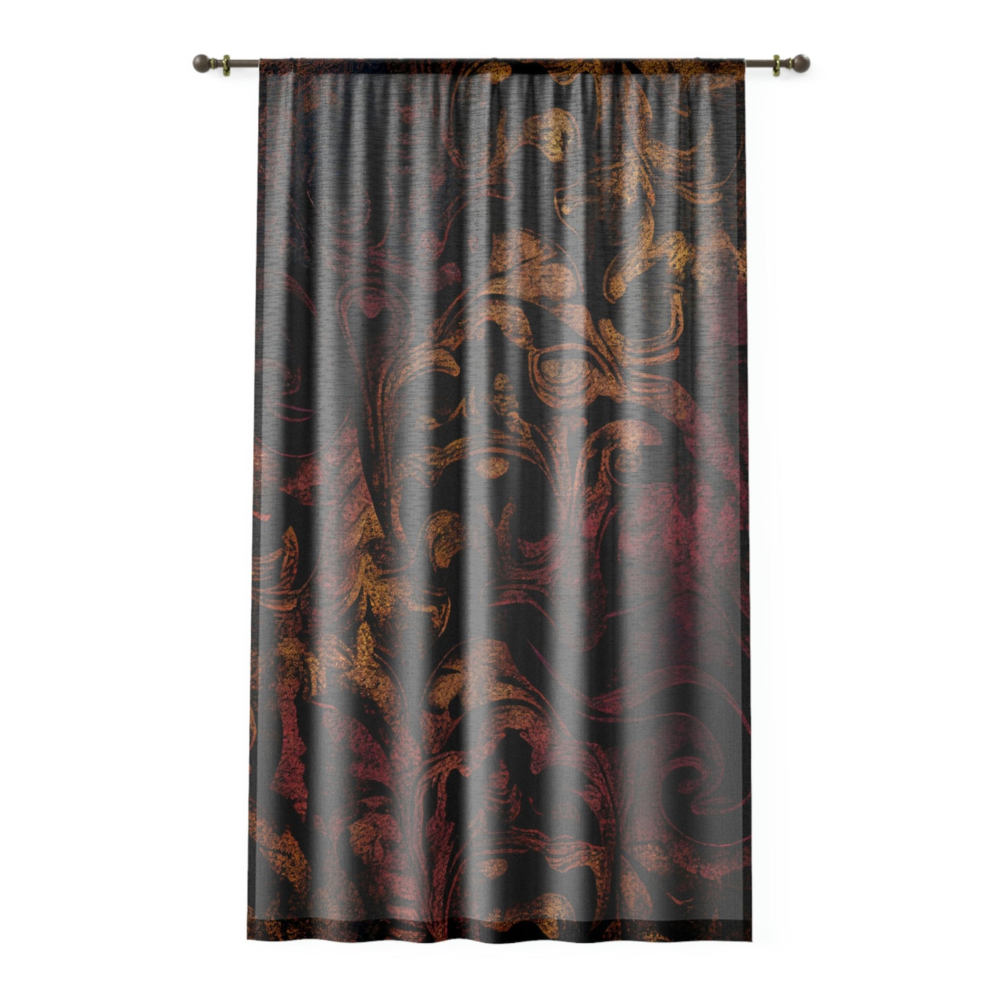 Vampire Art Grunge Window Curtain - Grungy Damask