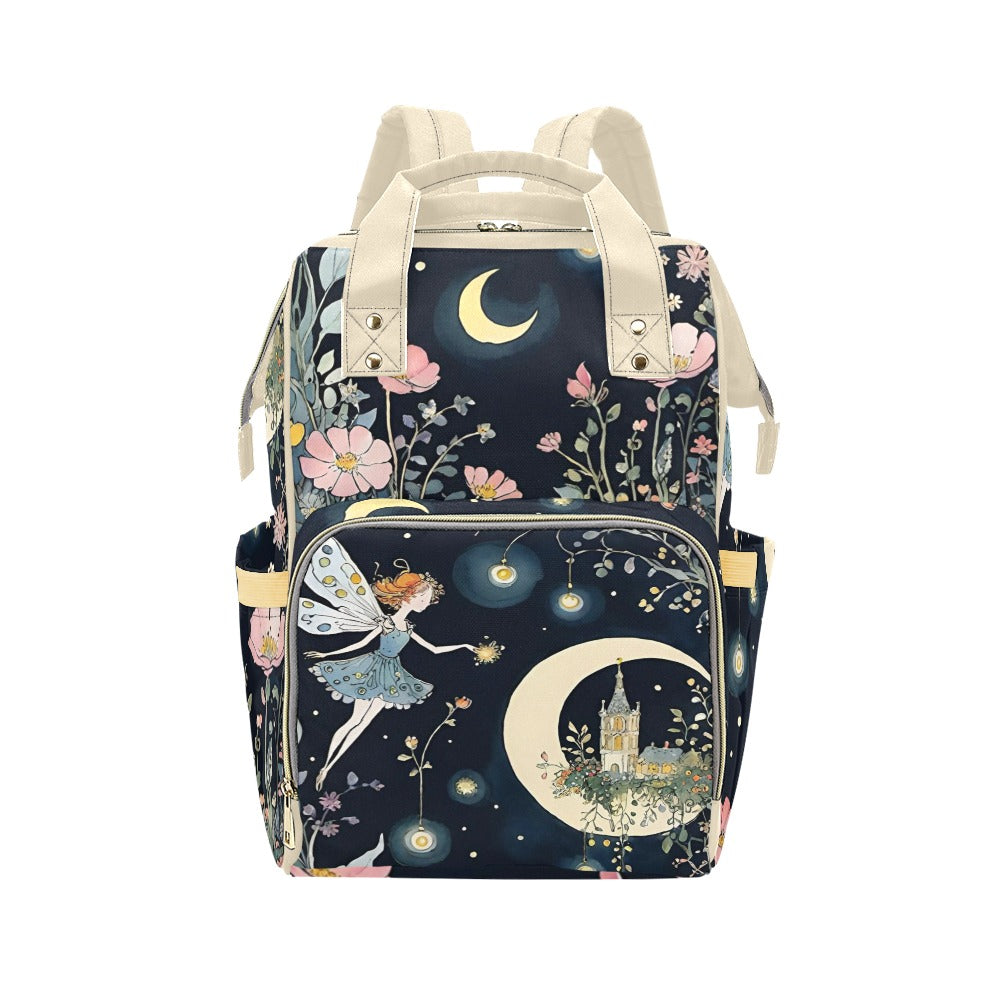 Vampire Art Multi-Function Diaper Nappy Backpack Changing Bag - Fairy Garden at Night