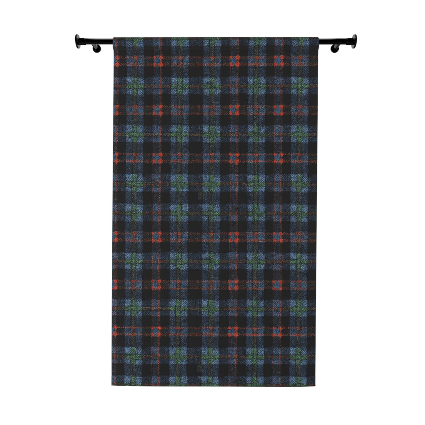 Vampire Art Grunge Window Curtain - Somerled Scottish Tartan - Sheer or Blackout - Single or Double Panel