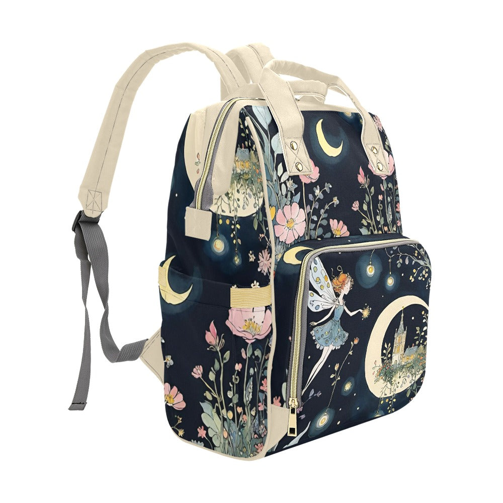 Vampire Art Multi-Function Diaper Nappy Backpack Changing Bag - Fairy Garden at Night