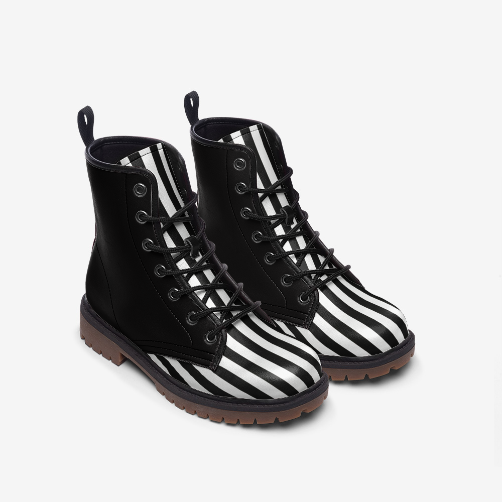 Vampire Victorian Stripes & Black Casual Leather Lightweight boots MT