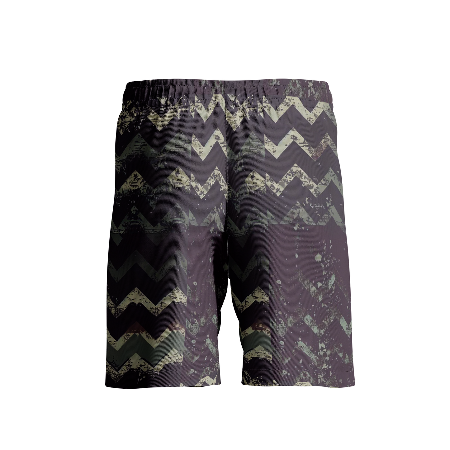 Vampire Art Grunge Patchwork Men's Beach Shorts - Dark Herringbone