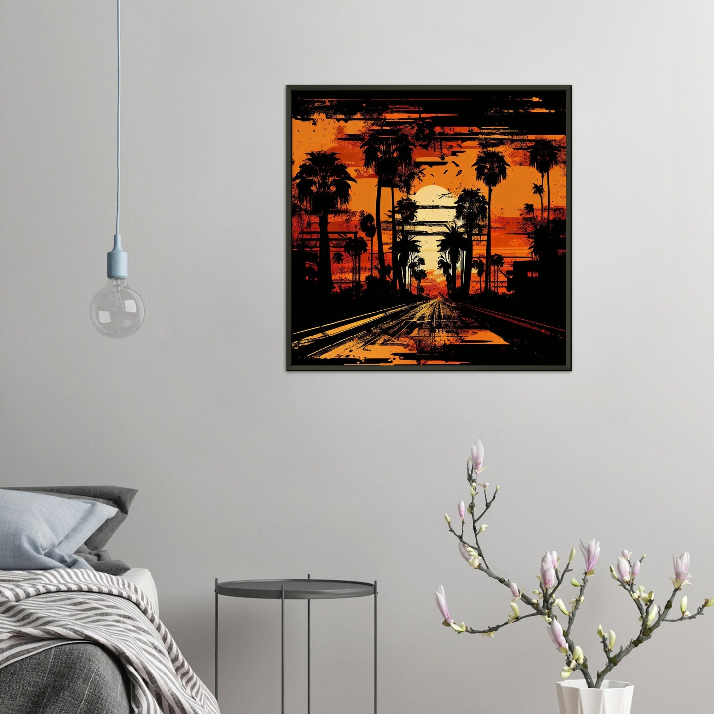 Vampire Art Grunge Sunset Boulevard - Premium Matte Paper Metal Framed Poster - 70x70cm (28x28inch)