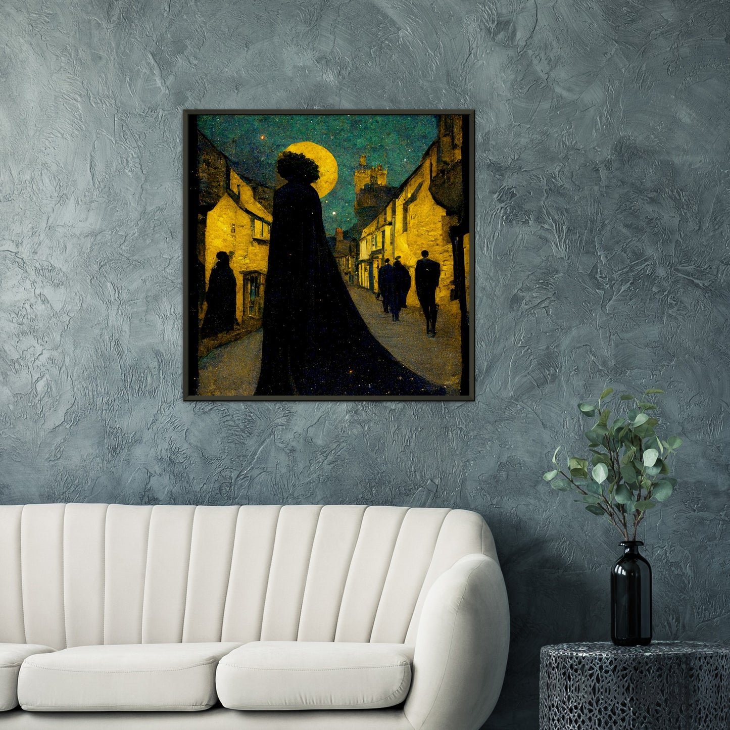 Vampire Art Vampires in the Streets of Corfe Castle Premium Matte Paper Metal Framed Poster