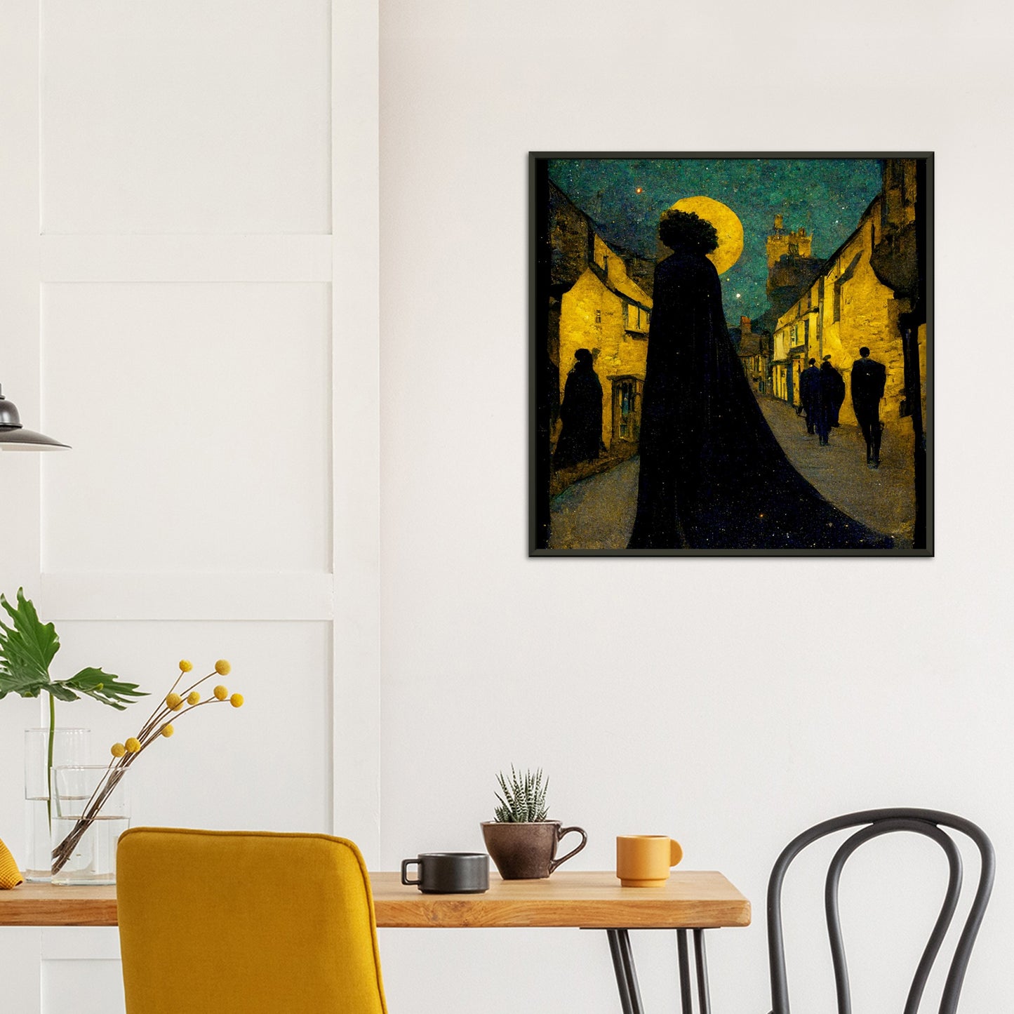 Vampire Art Vampires in the Streets of Corfe Castle Premium Matte Paper Metal Framed Poster