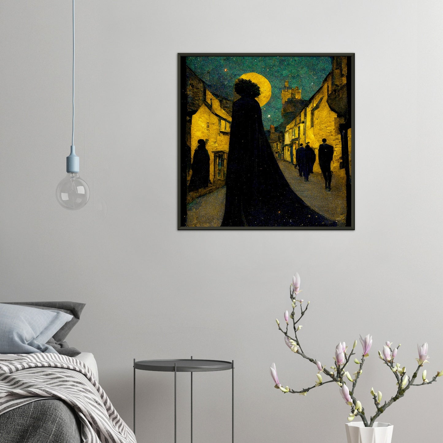 Vampire Art Vampires in the Streets of Corfe Castle Premium Matte Paper Metal Framed Poster